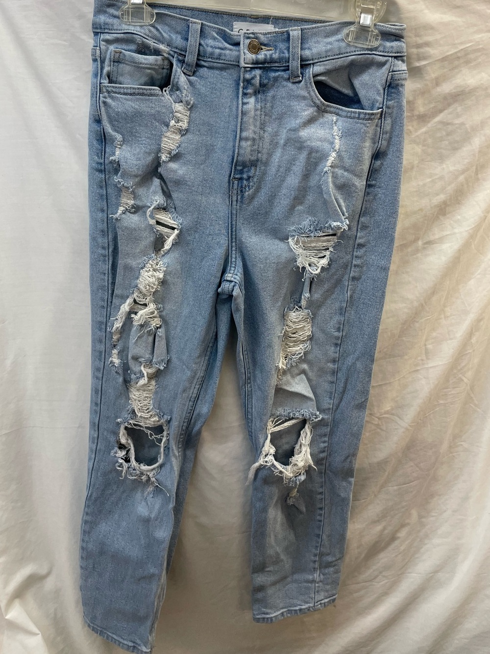 Cello Light Wash faded Ripped distressed Skinny Jeans sz9